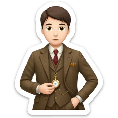 Old british vibe suit youngh man sticker