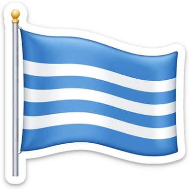 emoji Flag with 3 simple  horizontal lines: white, blue, white, equal one to another sticker