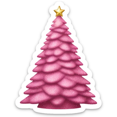 Large pink Christmas tree decorated with glitter  sticker