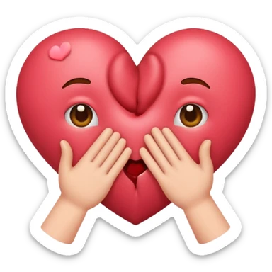 kissing hearts emoji throwing hands out sticker
