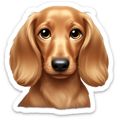 Long hair dachshund puppy sticker