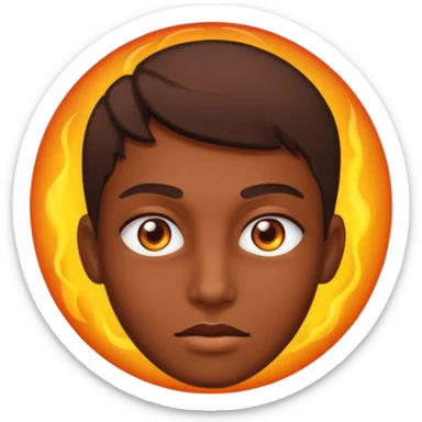 Error face with heat eyes sticker