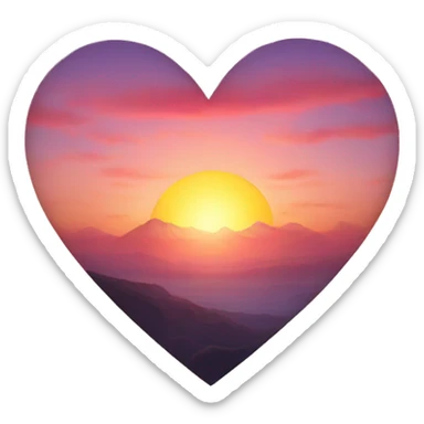 Heart shaped sunrise sticker