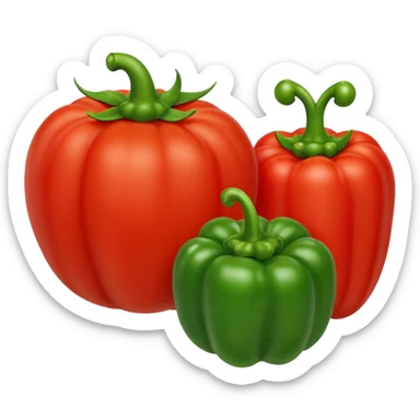 Tomato and bell pepper together sticker