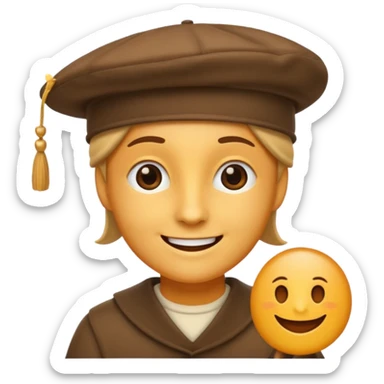 Emoji avec un chapeau de poète sticker