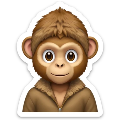 monkey with clothes sticker