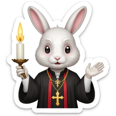 Priest Exorcist rabbit  sticker