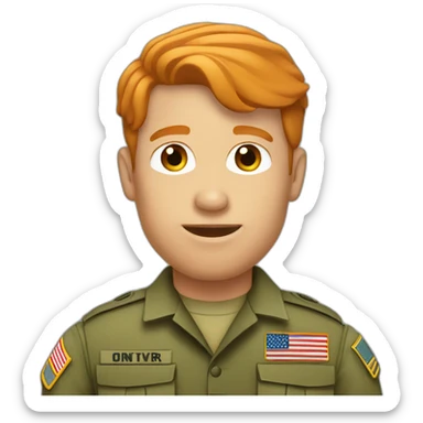 united states army man with ginger hair sticker