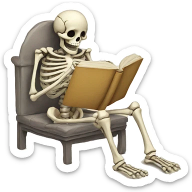 Skeleton reading sticker