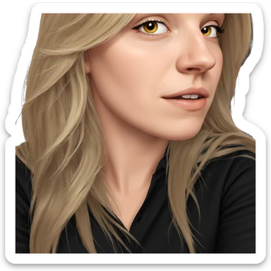 blonde girl portrait looking viewer sticker