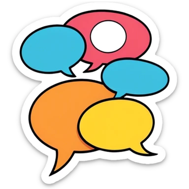 Comic drawing icon, vintage American comic book style (like Teenage Mutant Ninja Turtles), 2-3 overlapping panels with dynamic action, bold black outlines, vibrant colors, speech bubbles, minimalistic design, on a white background. sticker