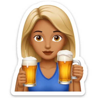 Mujer tomando cerveza  sticker