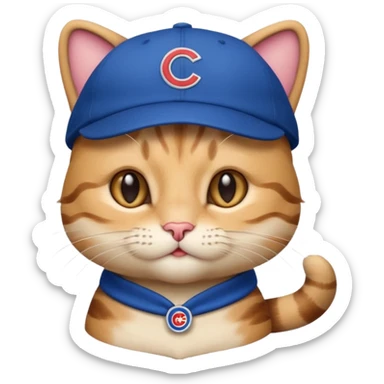 Kitty with cubs hat on sticker