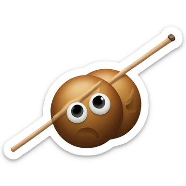 two balls with a stick in between them sticker