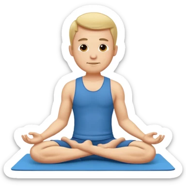 man doing yoga sticker