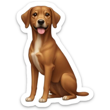 brown mixed breed dog sticker
