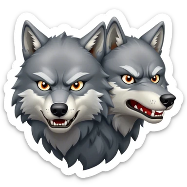 angry wolf packs sticker