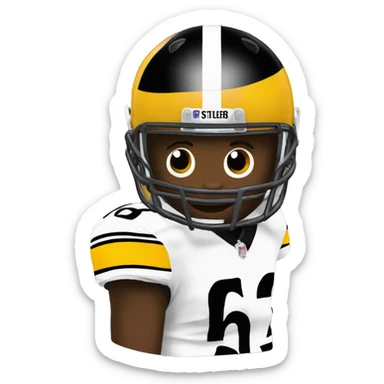 Emoji with Steelers helmet  sticker