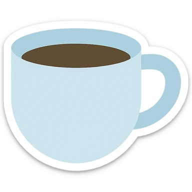coffee cup icon with color sticker