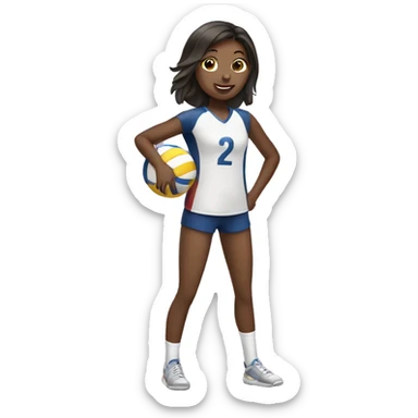 A girl playing volleyball  sticker