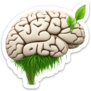 brain and a stalk of grass sticker
