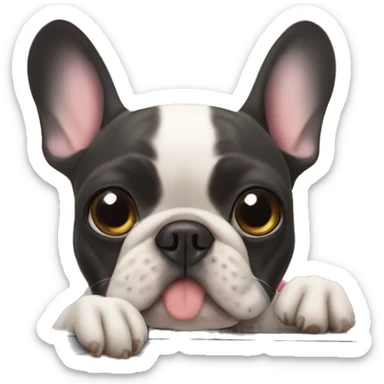 French bulldog in the car  sticker