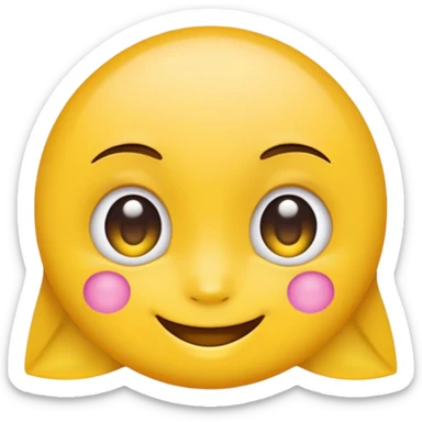Yellow emoji face with cute eyes and bindi sticker