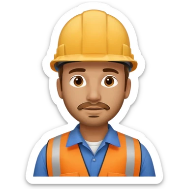 side view engineer wearing a hard hat  sticker