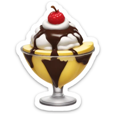 Banana split sundae  sticker
