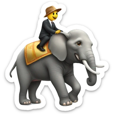 Dog riding a elephant  sticker