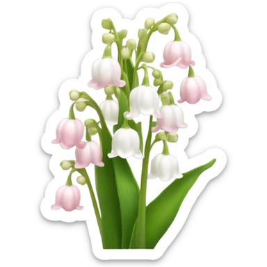 Lilly of the valley pink and can flowers  sticker