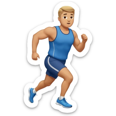 create a stocky man running towards me sticker