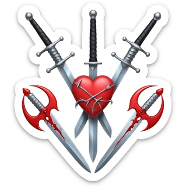 three of swords tarot sticker