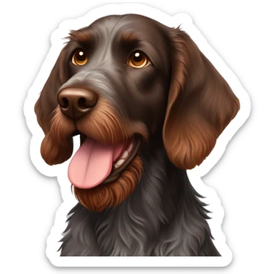 Dark brown german wire haired pointer with a bushy red beard sticker