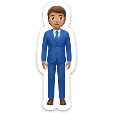 white man with brown hair in blue suit whole body sticker