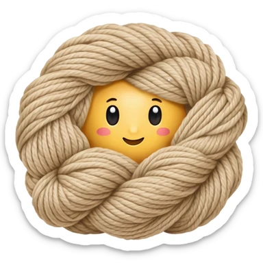 Knitting yarn beige sticker
