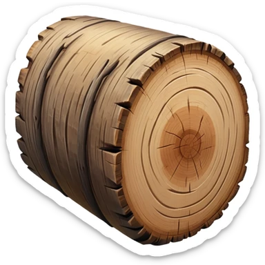 wooden log sticker
