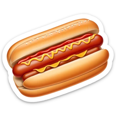 Hotdog with ketchup sticker