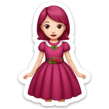 Raspberry torte human full body girl sticker