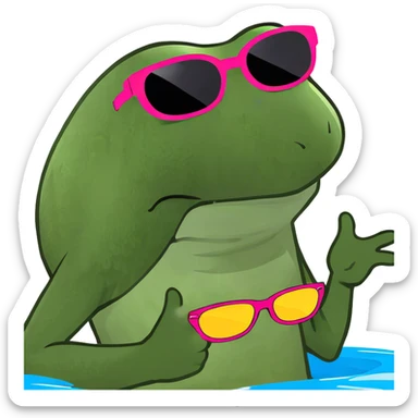 swimming in a pool sticker