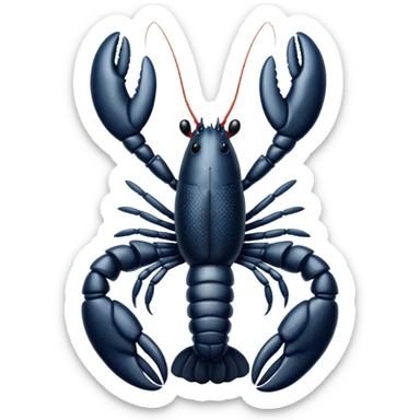 White and black white lobster  sticker