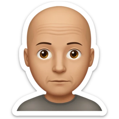 Bald man with no facial hair sticker