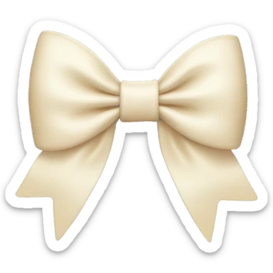 Cream bow sticker