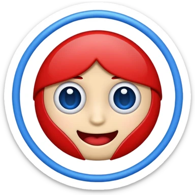 I want to have an emoji in the form of the letters AI in blue surrounded by a red circle sticker