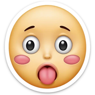 sad face sticking its tongue out sticker