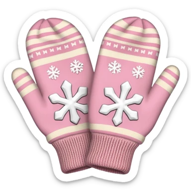 Light pink and beige snow gloves sticker