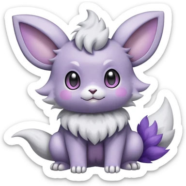 Minccino-Espurr-Fakémon-hybrid-creature (full body)  sticker