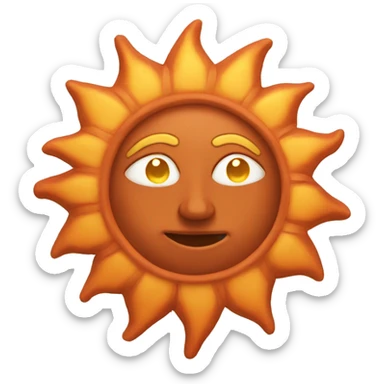 Terracotta sun sticker