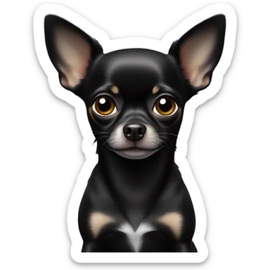 Black chihuahua sitting  sticker