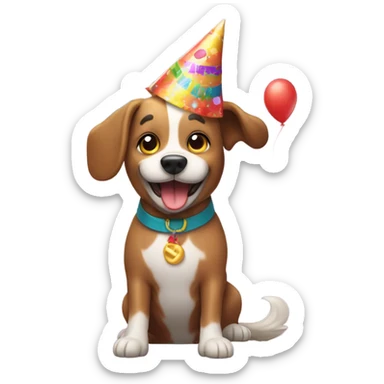 Dog dancing at birthday party  sticker